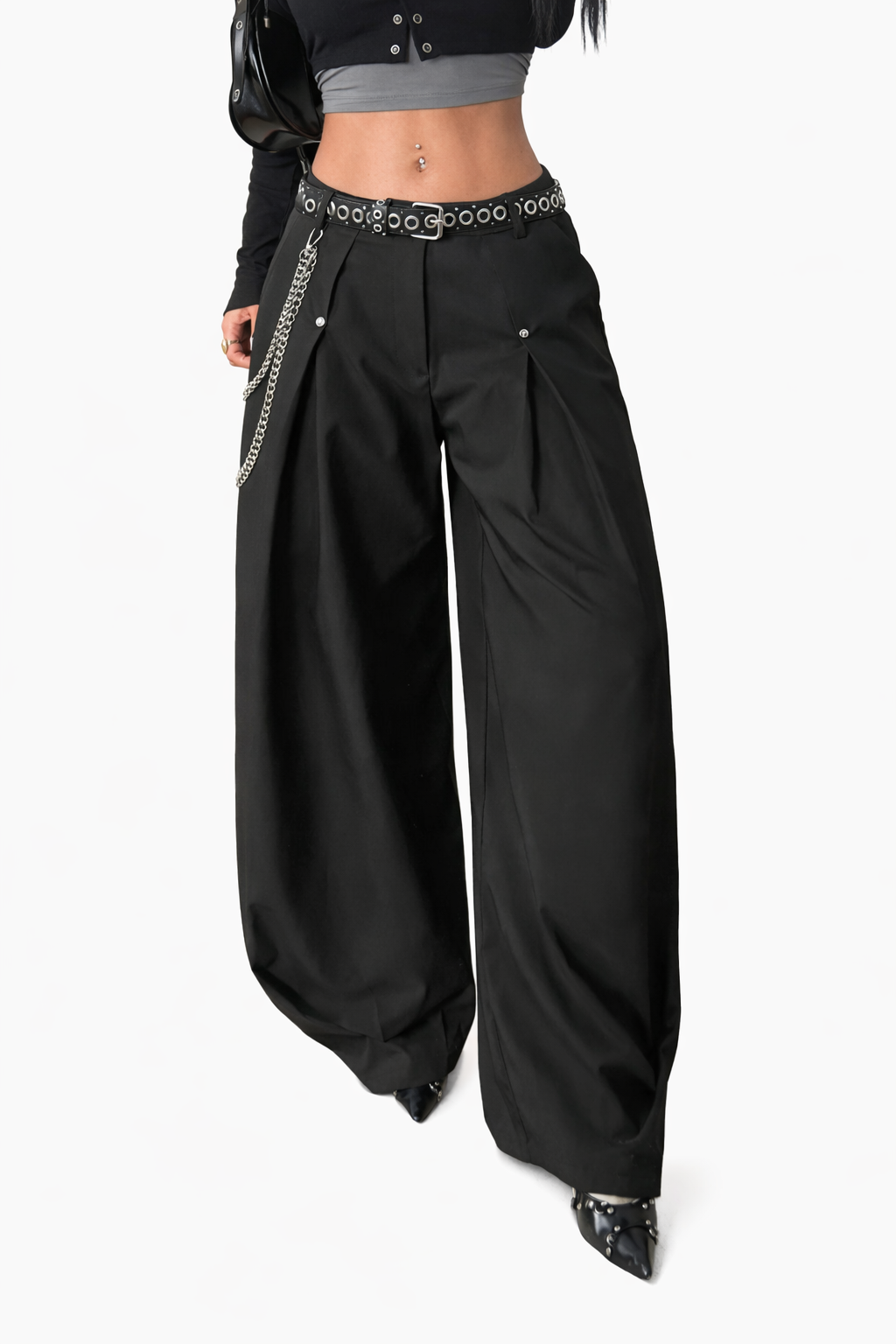 Pantalón Wide Leg Negro Cadena – LLC Arinel